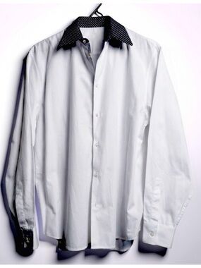 DSQUARED2 Men’s Dress Shirt | XXL | White W/ Contrasting Collar | Italy